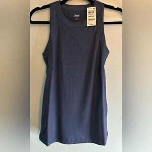 NWT Jenni Intimates blue, ribbed tank size small. 72/24/4 rayon, cotton, spandex